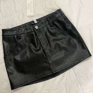 NWT urban outfitters black leather mini skirt